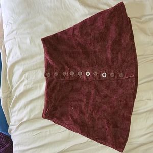 Cute burgundy corduroy mini skirt